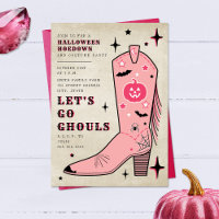 Allons Gouls Halloween Party Pink Cowgirl Boot
