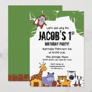 Invitation "Allons-y !", 1er anniversaire de la jungle avec d