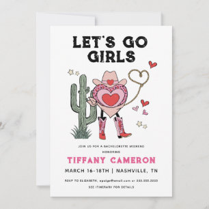 Invitation Allons-y Filles Cowgirl Bachelorette Week-end
