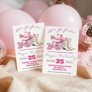 Invitation Allons-y, les filles ! Disco rose, Enterrement de 
