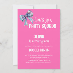 Invitation Allons-y Squad Double Chiffres Rose 10ème Partie