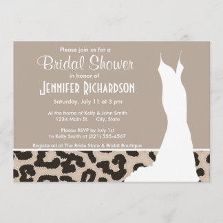 Invitation Almond Color Leopard Animal Print; personalized