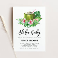 Aloha Baby Baby shower d'été à l'aquarelle de coco