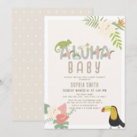Aloha Baby Baby shower tropical floral Toucan