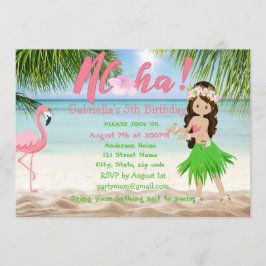 Invitation Aloha Beach Girls Luau Anniversaire Fête Invitatio