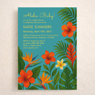 Invitation Aloha Bébé ! Baby Shower Tropical Chic