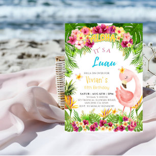 Invitation Aloha C'est une fête d'anniversaire de Luau Girl