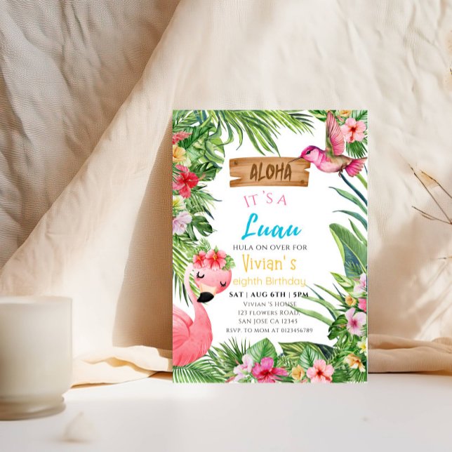 Invitation Aloha C'est une fête d'anniversaire de Luau Girl (Créateur téléchargé)