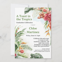 Invitation Aloha Diploma! Tropical Graduation Pool Party 