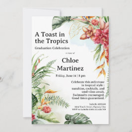 Invitation Aloha Diploma! Tropical Graduation Pool Party 