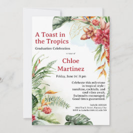 Invitation Aloha Diploma! Tropical Graduation Pool Party 
