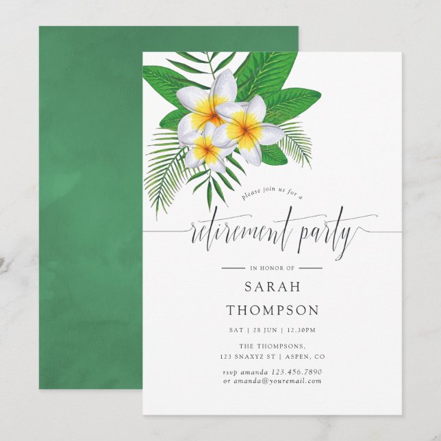 Invitation Aloha Exotique Aloha Luau Parti de la retraite (Devant / Derrière)