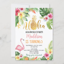 Aloha ! Fête d'anniversaire de la fille aux ananas