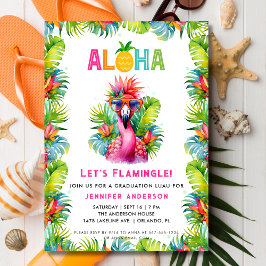Invitation Aloha Flamingle Tropical Graduation Luau