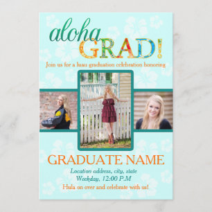 Invitation Aloha GRAD Graduation de l'invitation