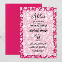 Aloha Hawaiian Floral Hot Pink 16e anniversaire