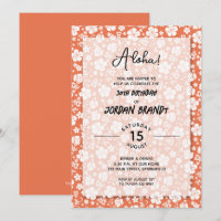 Aloha Hawaiian Floral Peach Anniversaire
