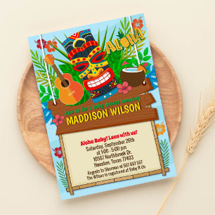 Invitation Aloha Luau Baby shower tropical hawaïen