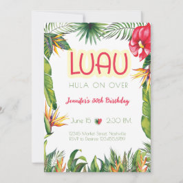 Invitation Aloha Luau Fête Tropicale Florale