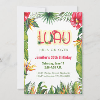 Invitation Aloha Luau Fête Tropicale Florale