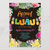 Aloha Luau Rustic Troptic Summer Girl Anniversaire