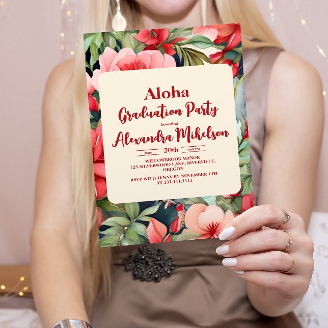 Invitation Aloha Luau Tropical Graduation Party (Créateur téléchargé)