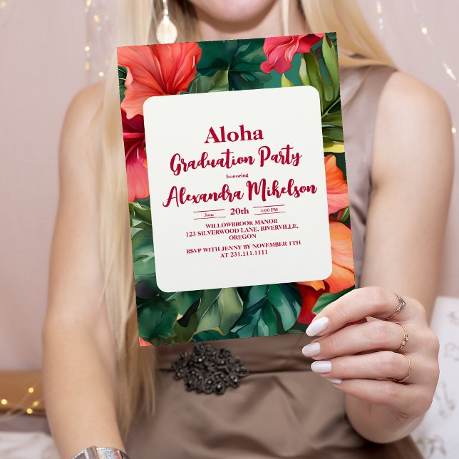 Invitation Aloha Tropical Graduation Luau (Créateur téléchargé)