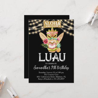 Invitation Aloha Tropical Hawaiian Tiki Luau fête d'anniversa