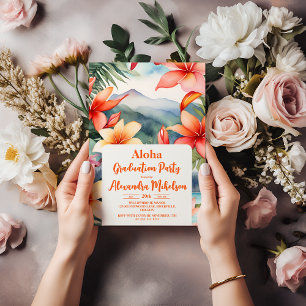 Invitation Aloha Tropical Luau Été Flora Graduation