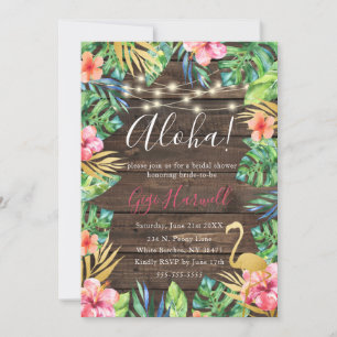 Invitation Aloha Tropical Luau Fête des mariées hawaïenne