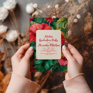 Invitation Aloha Tropical Luau Graduation Party