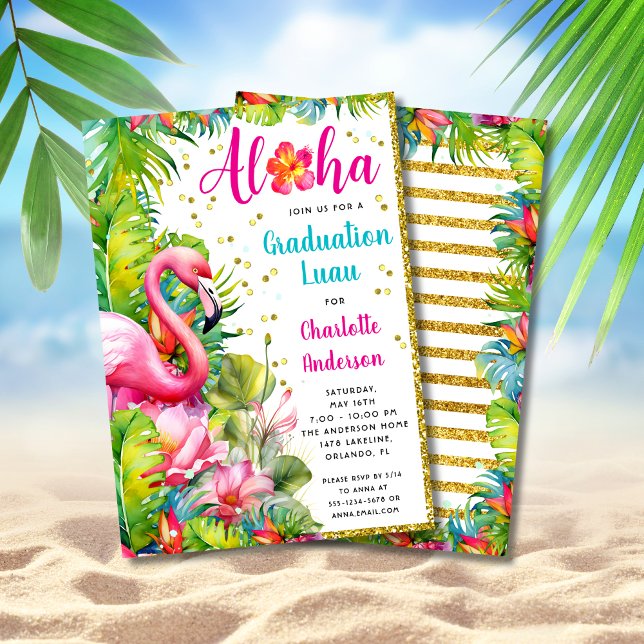 Invitation Aloha Tropical Luau Graduation Party (Créateur téléchargé)