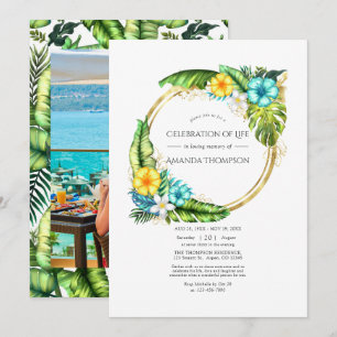 Invitation Aloha Tropical Summer Celebration of Life Photo