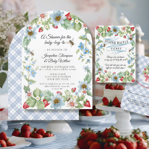 Invitation Alors Berry Sweet Baby Boy à Bee Fraise Douche