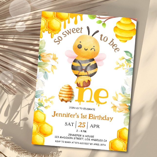 Invitation Alors Doux D'Être Un ! 1er anniversaire fille mode (Créateur téléchargé)