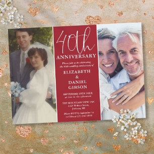 Invitation Alors et maintenant 2 Photo 40e anniversaire de ma