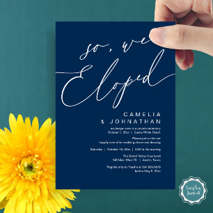 Invitation Alors, nous nous sommes enfuis Mariage Moderne Rom