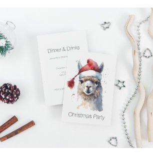 Invitation Alpaca de Noël, personnalisable