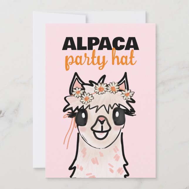 Invitation Alpaca Fiesta deuxième anniversaire (Devant)