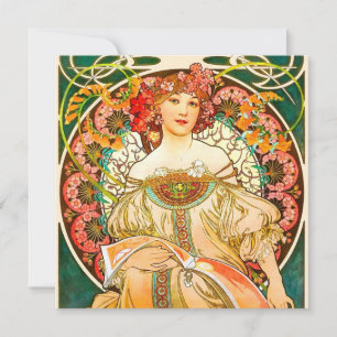 Invitation Alphonse Mucha Art Nouveau Daydream