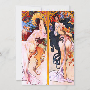Invitation Alphonse Mucha - Quatre Saisons