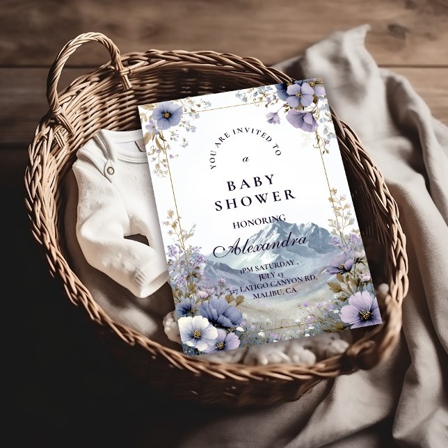 Invitation Alpine Bloom Serenity Baby Shower (Créateur téléchargé)
