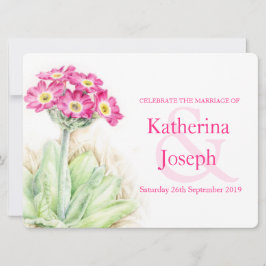 Invitation Alpine primrose d'aquarelle rose