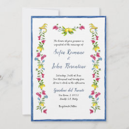 Invitation Amalfi Méditerranéen Jardin Mariage floral