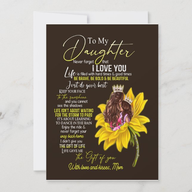 Invitation Amants de fille | À ma fille Amour Maman (Devant)