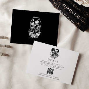 Invitation Amants jusqu'à la mort Squelettes et roses Détails