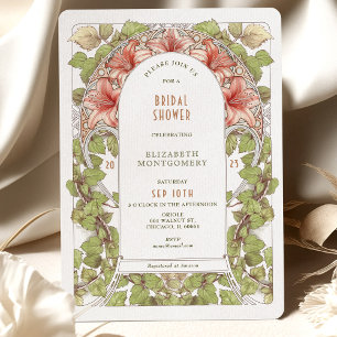 Invitation Amaryllis Art Nouveau Douche pour la future mariée