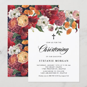 Invitation Amaryllis botanique et mamans Christening floral