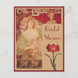 Invitation Amaryllis et Madame rouges Fête de la mariée de