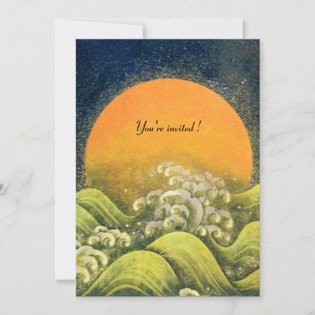Invitation AMATERASU, DÉESSE DU SOLEIL, jaune vert noir (Devant)